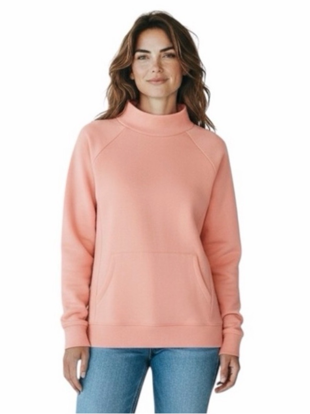 Fabletics Peach Zaylee Funnel Neck Long Sleeve Tunic size Small
